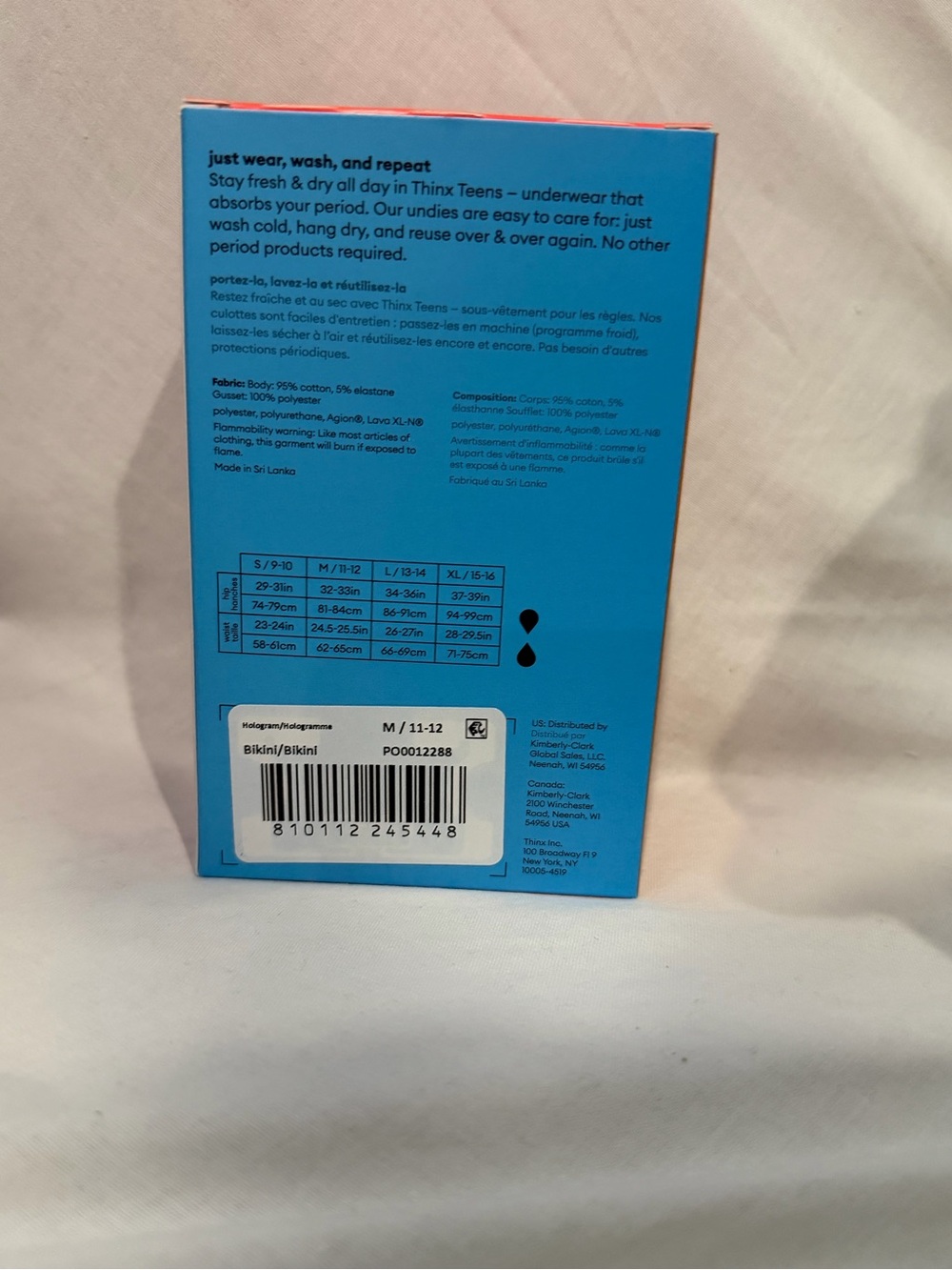 Thinx Teens Packaging — Bright Blue with Pink Trim - Picture 2 of 2